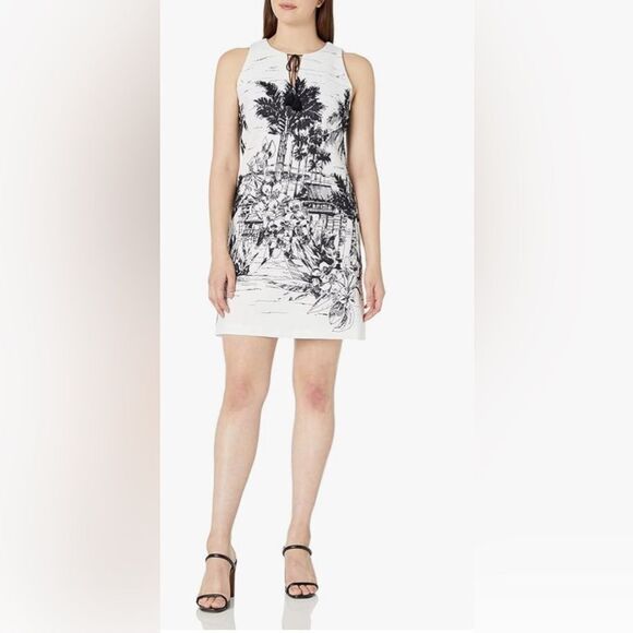 Julian Taylor Women's Sleeveless Beach Print Dress - Picture 1 of 11